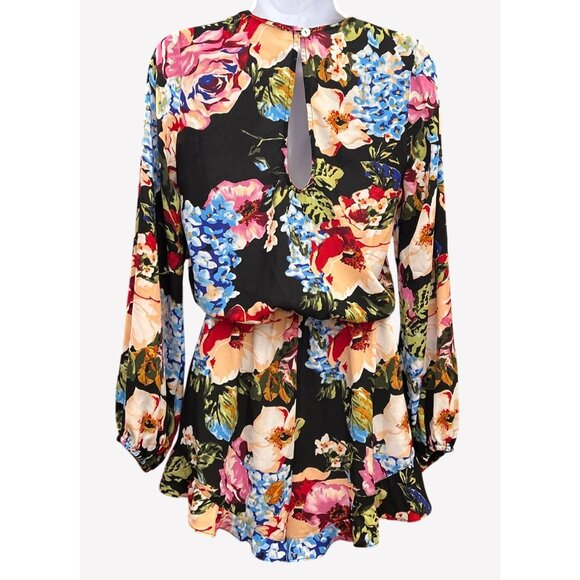 Show Me Your Mumu Fall Floral Romper Long Sleeve Boho Festival Small Cottagecore - Picture 2 of 4